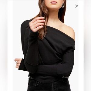 We the Free Fuji Off the Shoulder Thermal Top extra small black womens people
